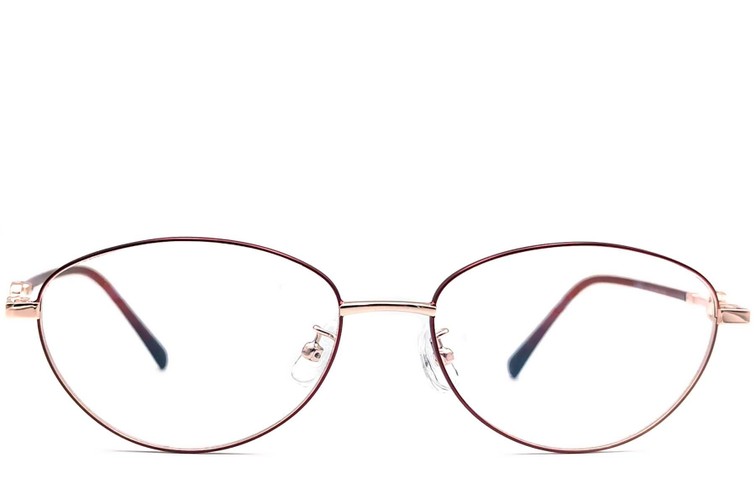 Oval Red Metal Glasses #BS1924-0069