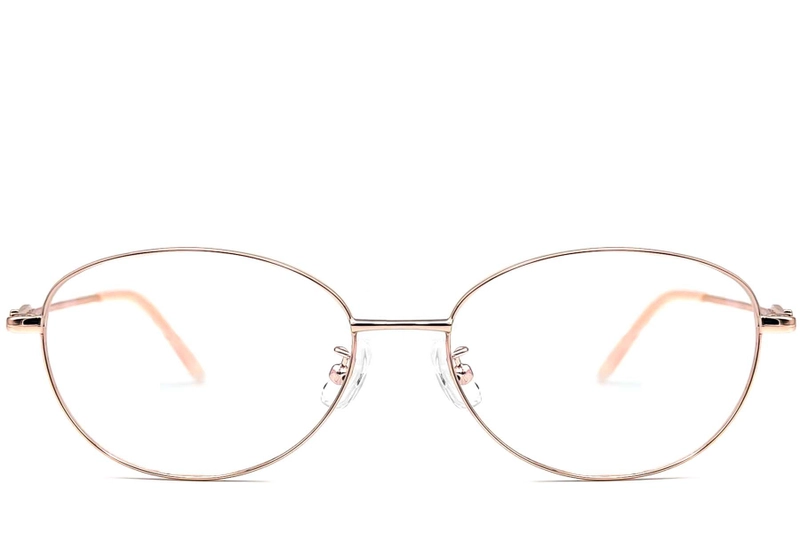 Gafas ovaladas de metal rosa #BS1924-0070