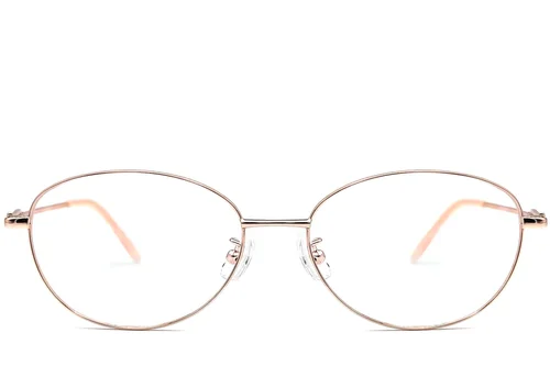 Lunettes ovales en métal rose #BS1924-0070