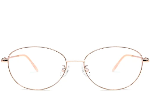 Oval Pink Metal Glasses #BS1924-0070