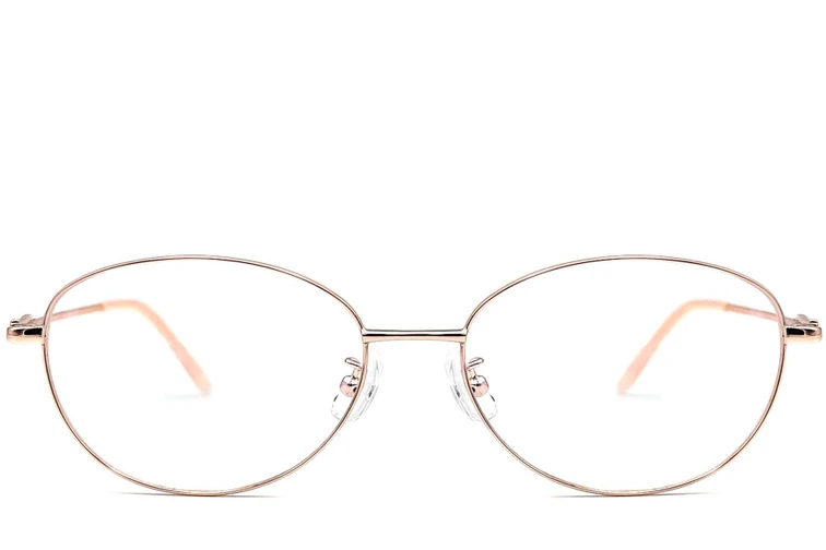 Oval Pink Metal Glasses #BS1924-0070