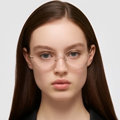 Gafas ovaladas de metal rosa #BS1924-0070