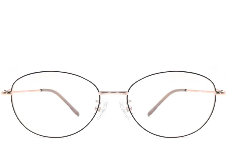 Oval Black Metal Glasses #BS1924-0071