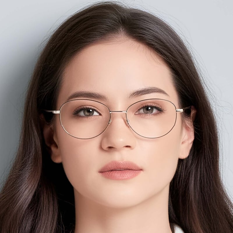 Oval Black Metal Glasses #BS1924-0071