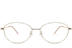 Oval Golden Metal Glasses #BS1924-0072