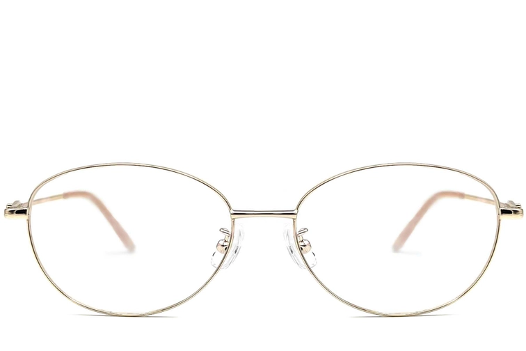 Oval Golden Metal Glasses #BS1924-0072