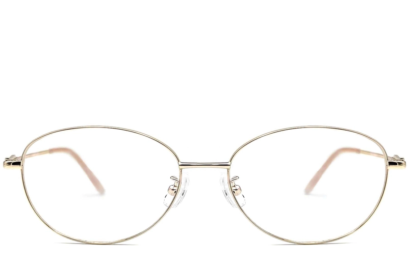 Oval Golden Metal Glasses #BS1924-0072