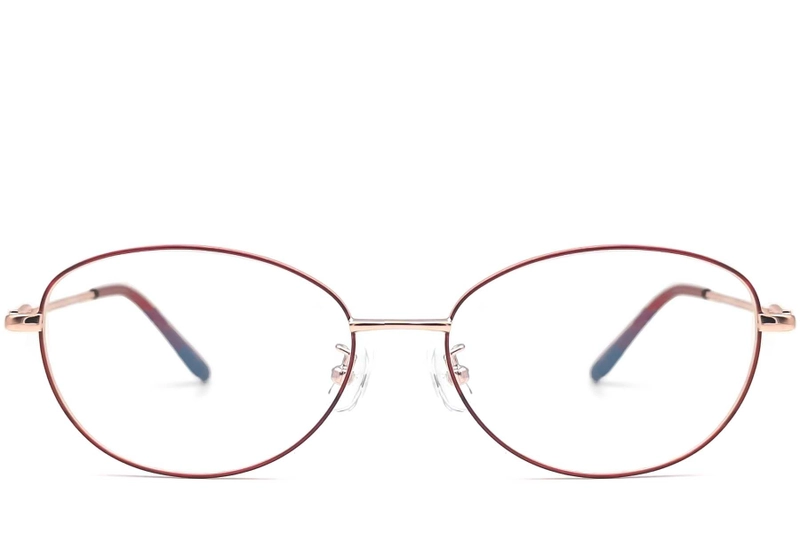 Ovale rode metalen bril #BS1924-0073