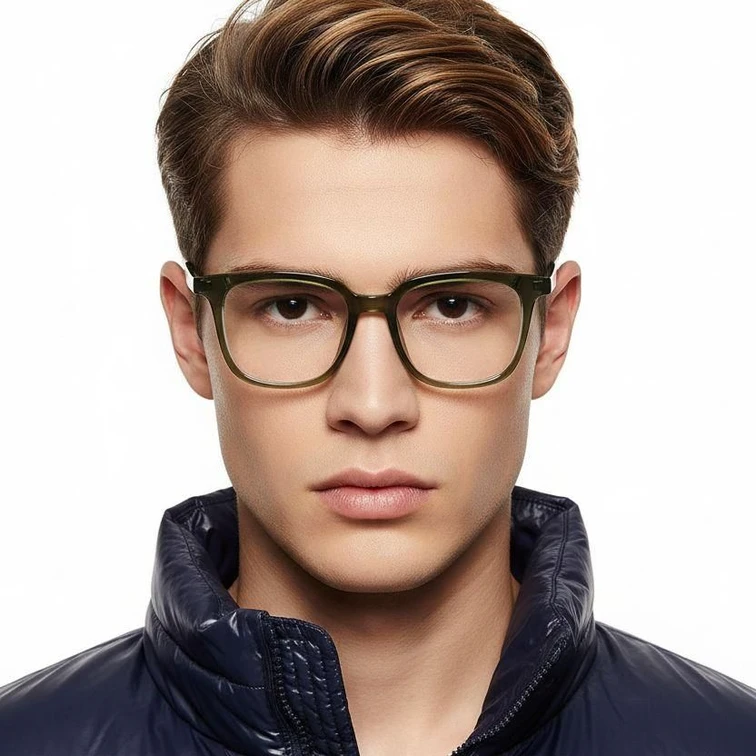 Rectangular Green TR90 Glasses #BS1924-0099