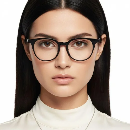 Lunettes ovales noires TR90 #BS1924-0108