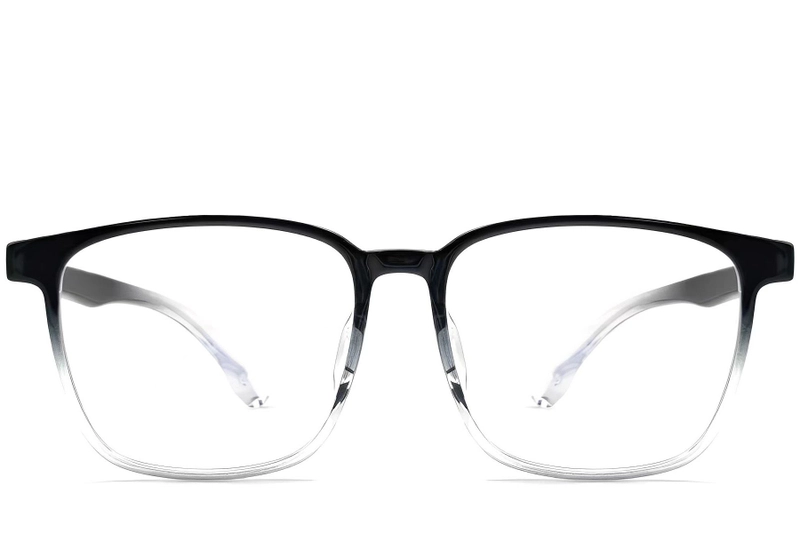 Rechteckige schwarze TR90-Brille #BS1924-0124