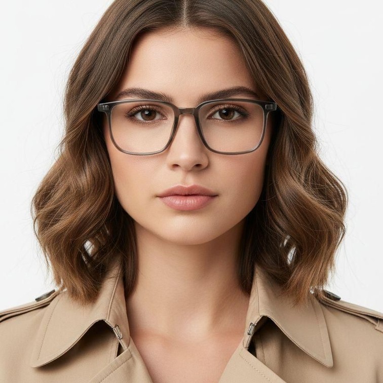 Rechteckige grüne TR90-Brille #BS1924-0136