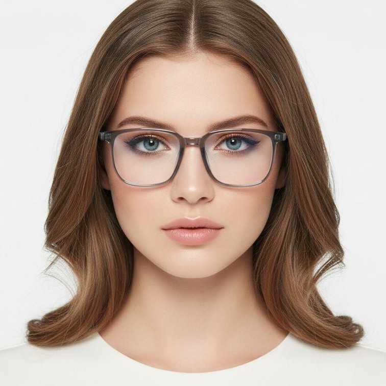 Rechteckige graue TR90-Brille #BS1924-0137