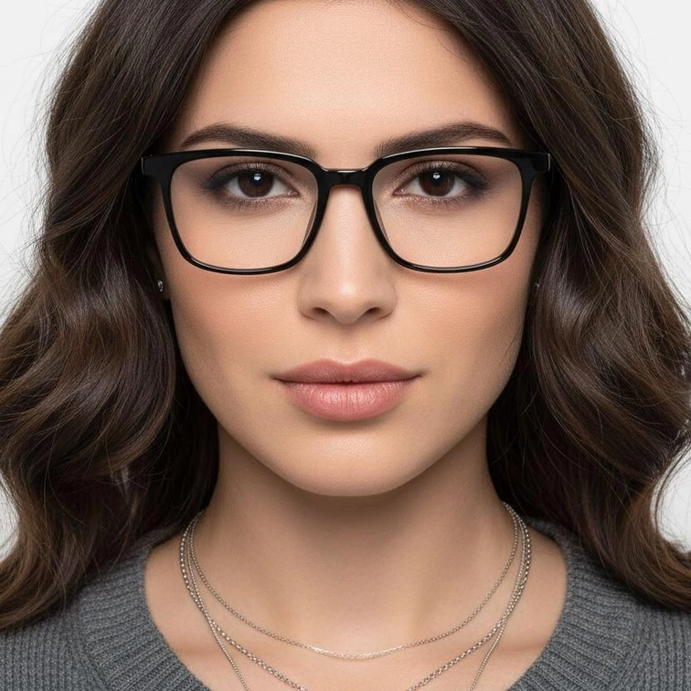 Rectangular Black TR90 Glasses #BS1924-0141