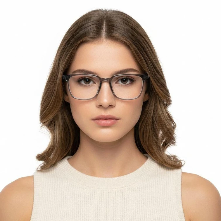 Rectangular Gray TR90 Glasses #BS1924-0143