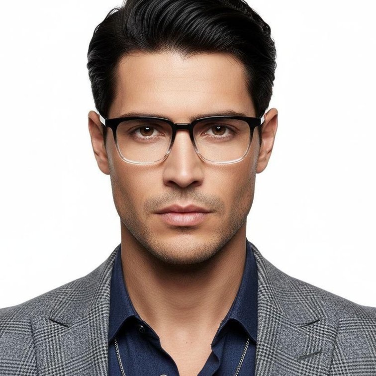 Rectangular Black TR90 Glasses #BS1924-0146
