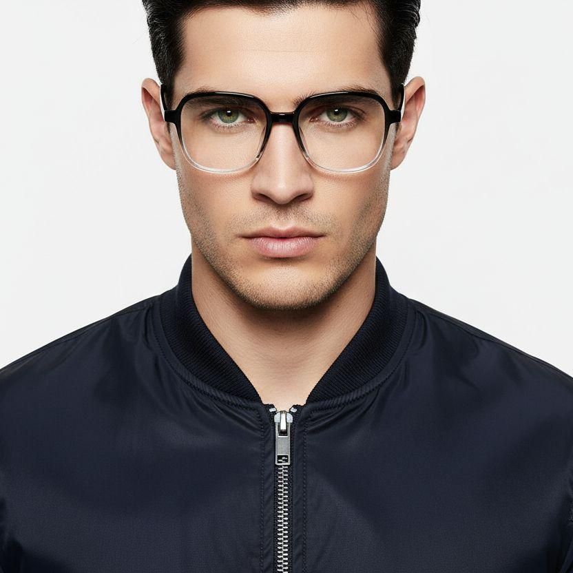 Rectangular Black TR90 Glasses #BS1924-0152