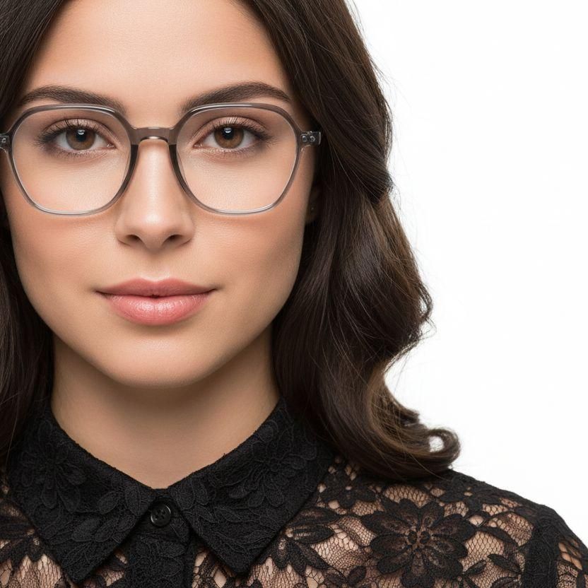 Geometric Gray TR90 Glasses #BS1924-0155