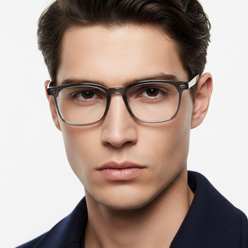 Rectangular Gray TR90 Glasses #BS1924-0166