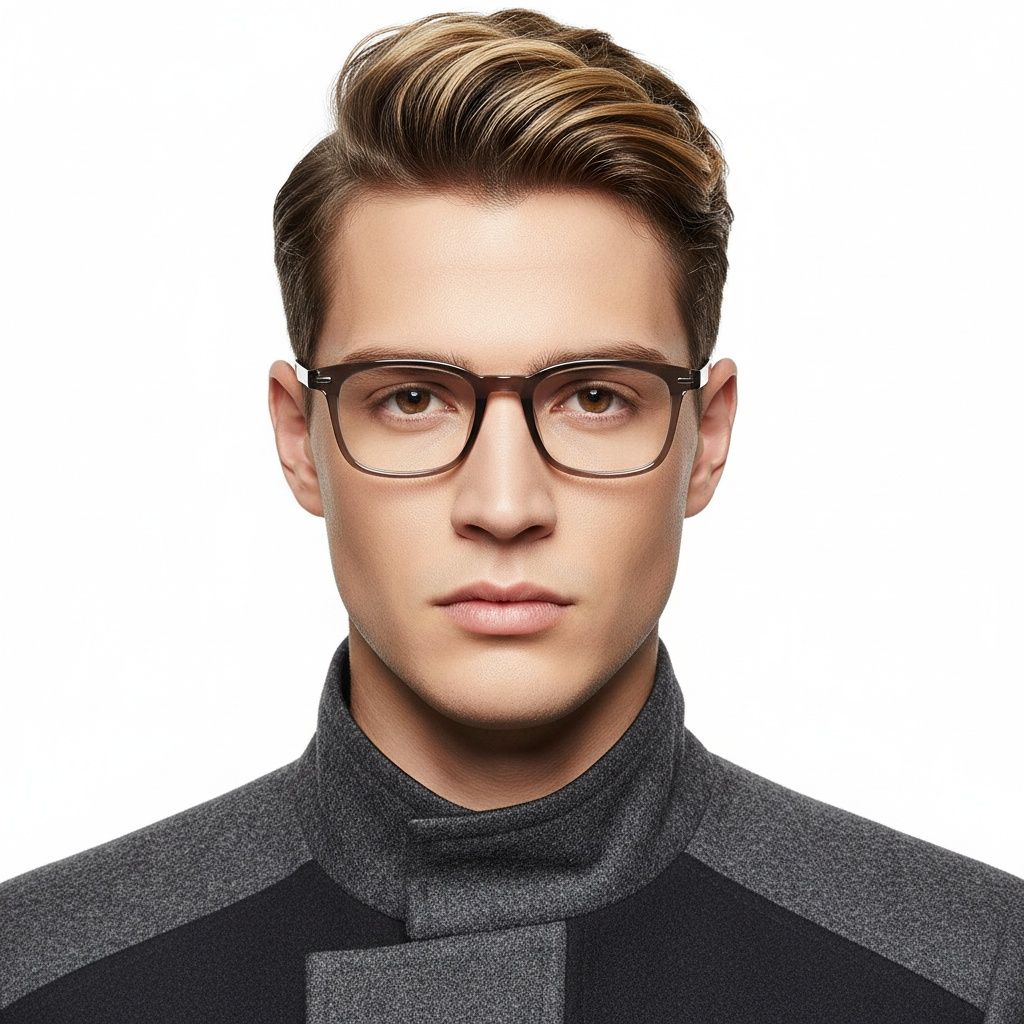 Rectangular Brown TR90 Glasses #BS1924-0168