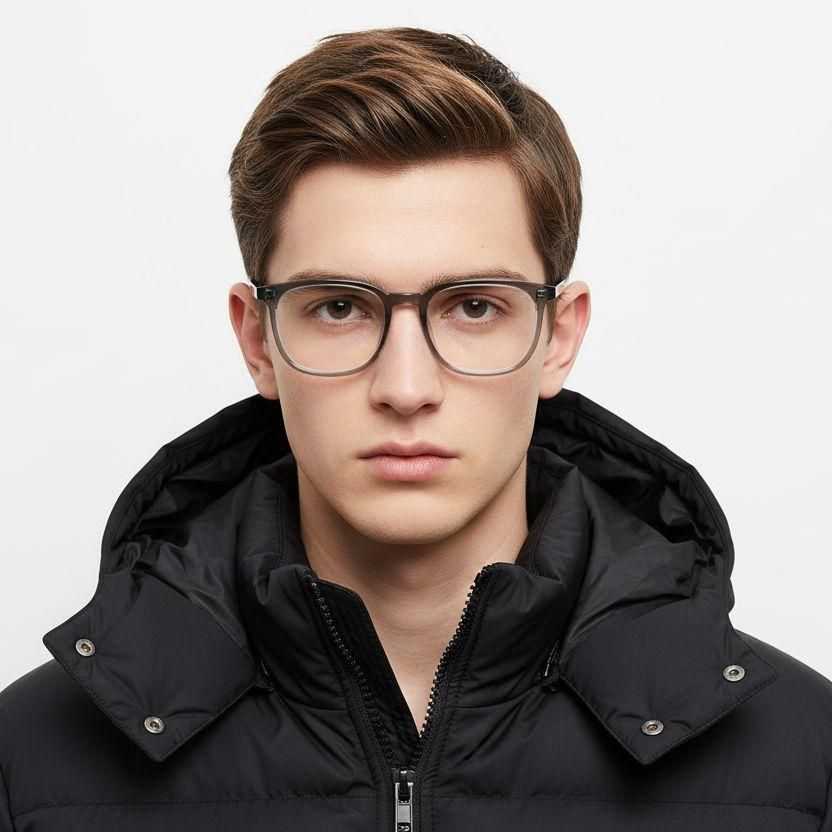 Rectangular Gray TR90 Glasses #BS1924-0178