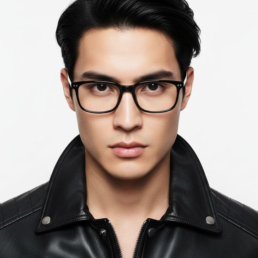 Rectangular Black TR90 Glasses #BS1924-0182