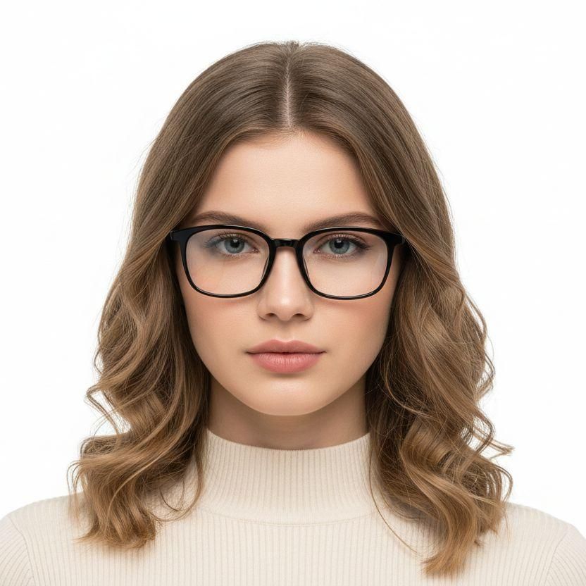 Rectangular Black TR90 Glasses #BS1924-0188