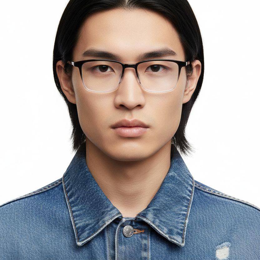 Lunettes rectangulaires noires TR90 #BS1924-0205