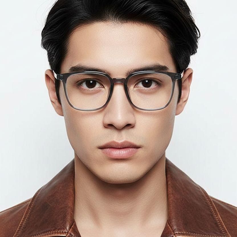 Lunettes rectangulaires grises TR90 #BS1924-0208