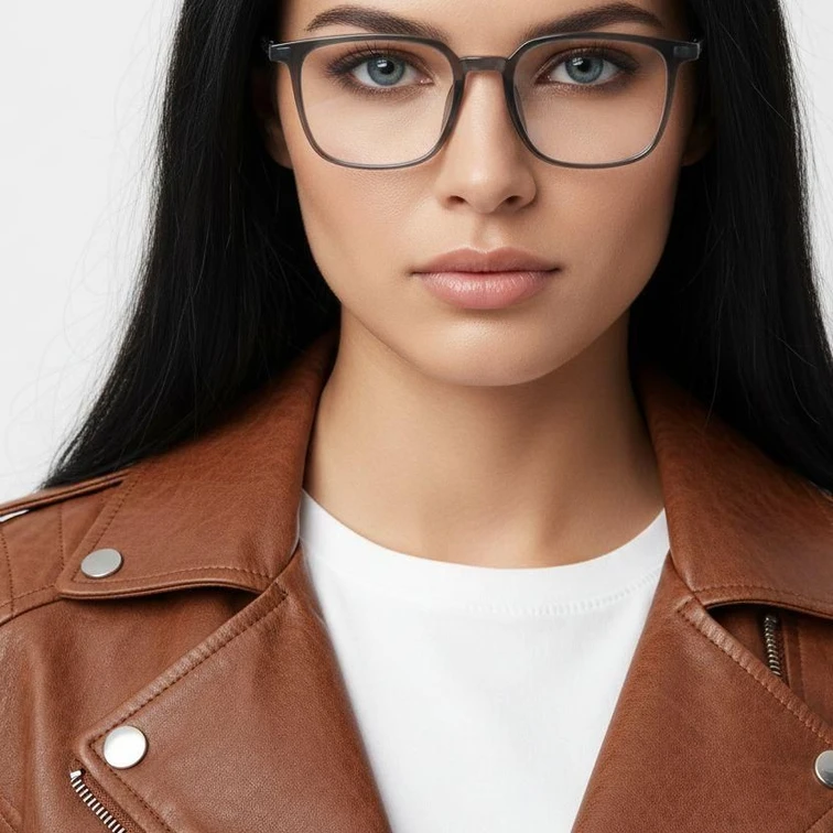 Rectangular Gray TR90 Glasses #BS1924-0208