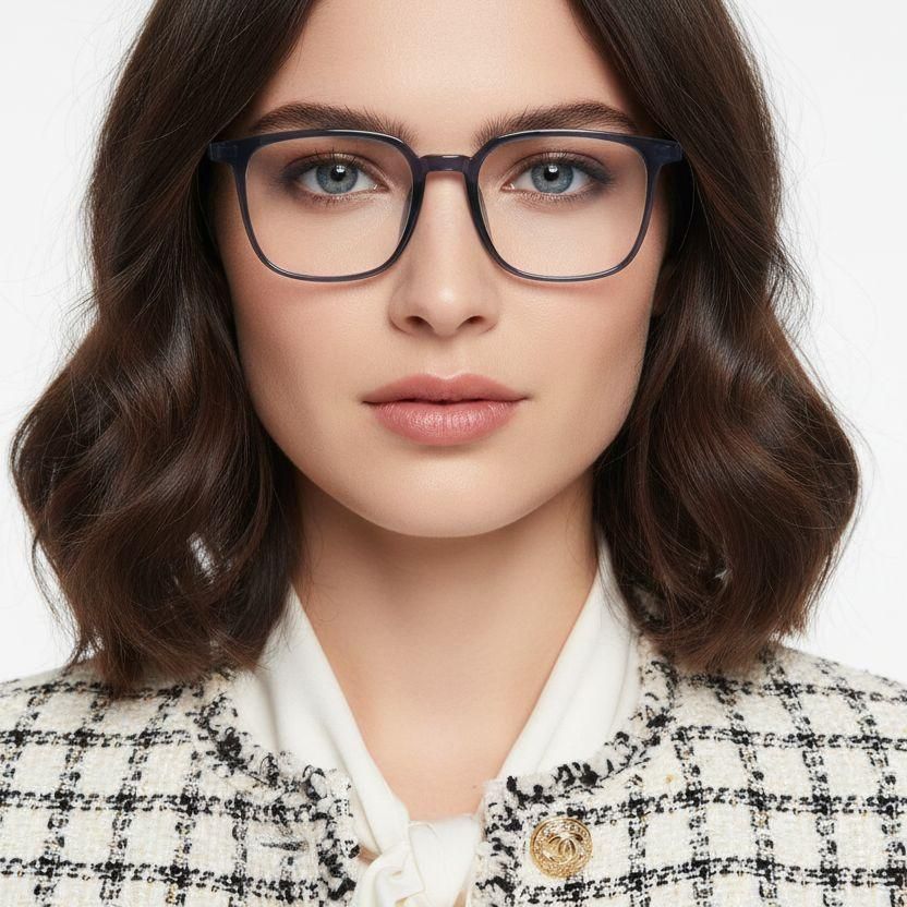 Lunettes rectangulaires bleues TR90 #BS1924-0211