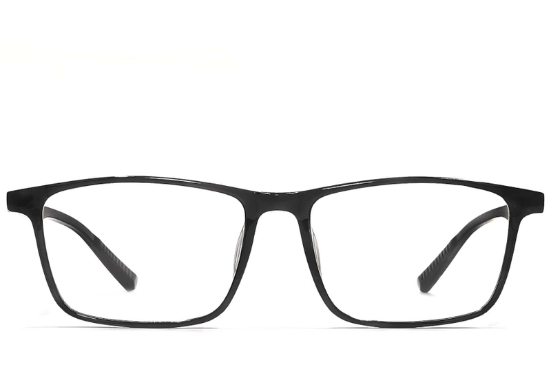 Rechteckige schwarze TR90-Brille #BS1924-0212