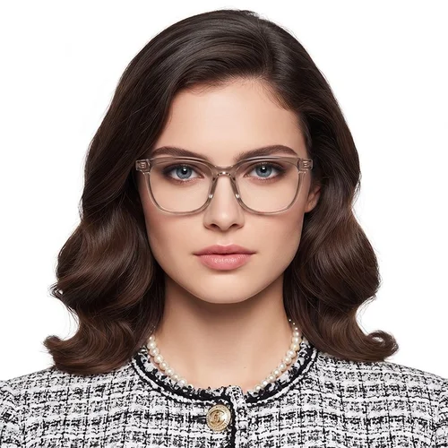 Lunettes rectangulaires marron TR90 #BS1924-0221