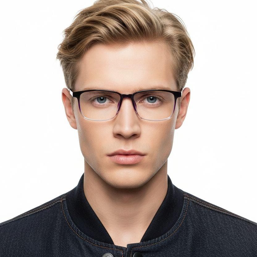 Rectangular Purple TR90 Glasses #BS1924-0231