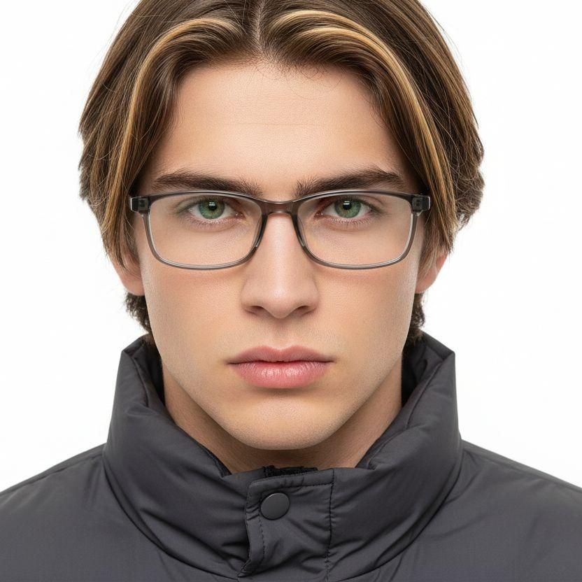 Rechteckige grüne TR90-Brille #BS1924-0234