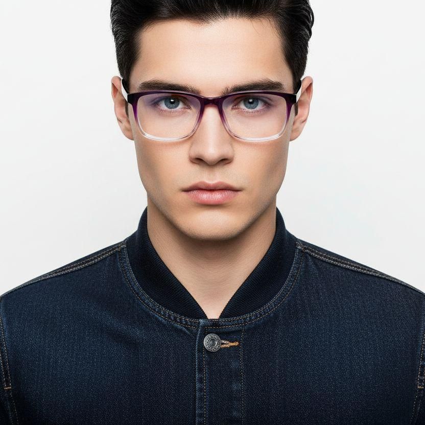 Rectangular Purple TR90 Glasses #BS1924-0236