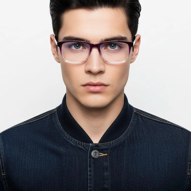 Occhiali rettangolari viola in TR90 #BS1924-0236