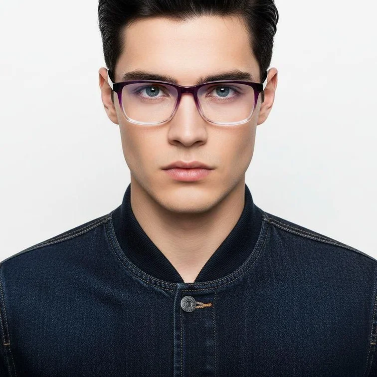 Rectangular Purple TR90 Glasses #BS1924-0236