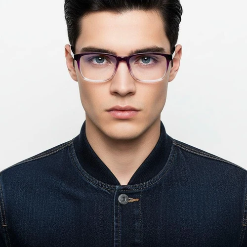 Rectangular Purple TR90 Glasses #BS1924-0236