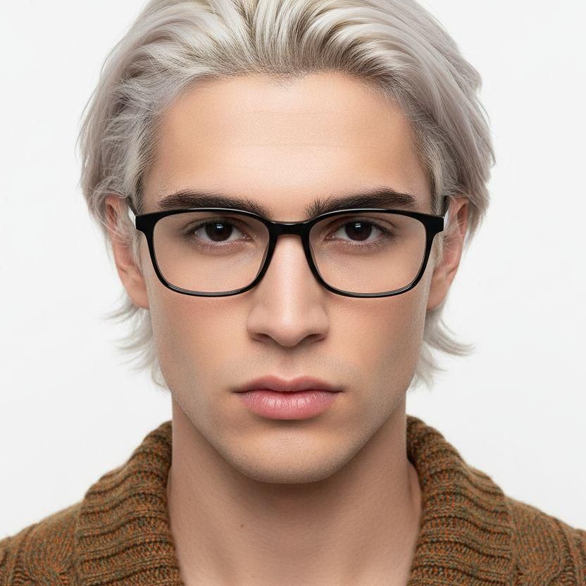 Occhiali rettangolari neri in TR90 #BS1924-0238