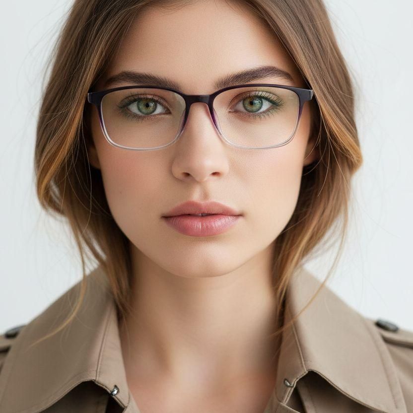 Rechteckige violette TR90-Brille #BS1924-0239