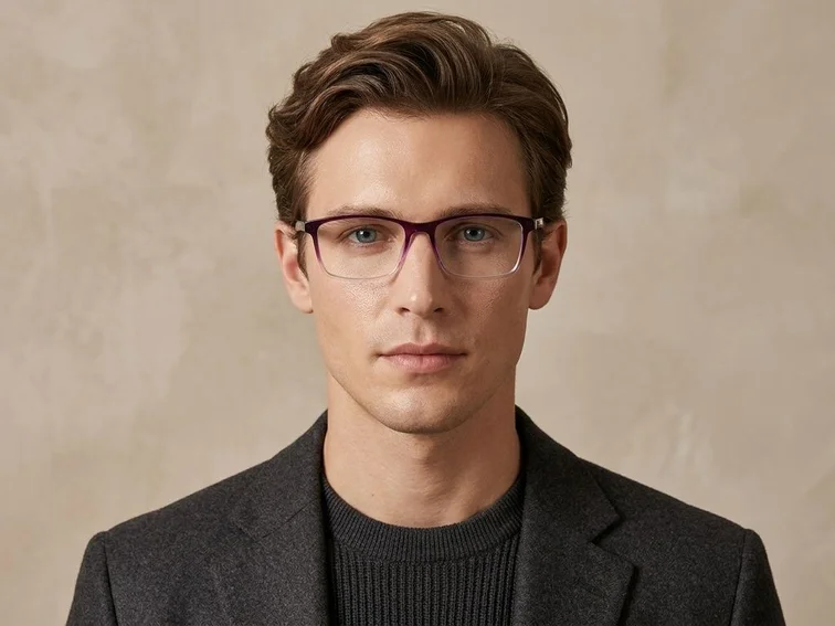 Rectangular Purple TR90 Glasses #BS1924-0244