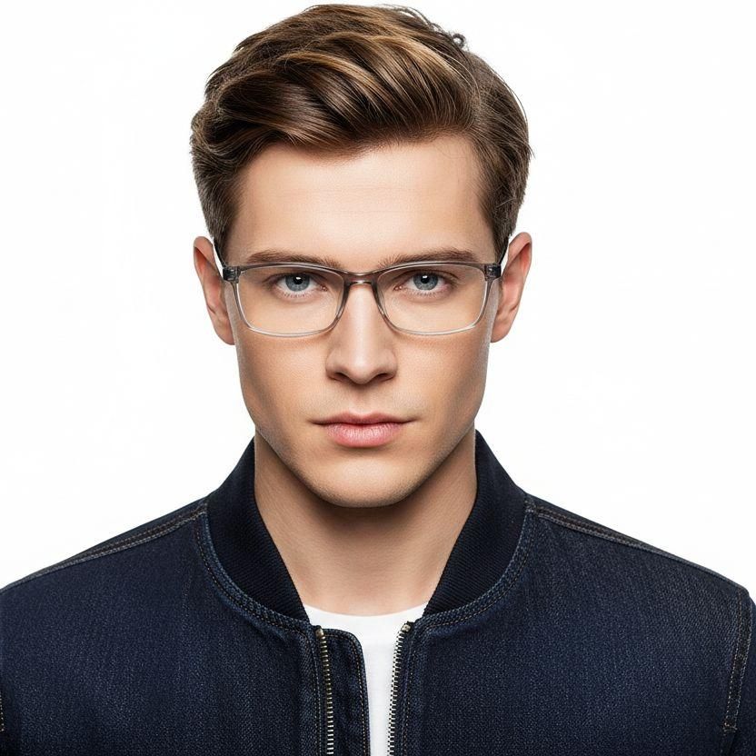 Lunettes rectangulaires grises TR90 #BS1924-0246