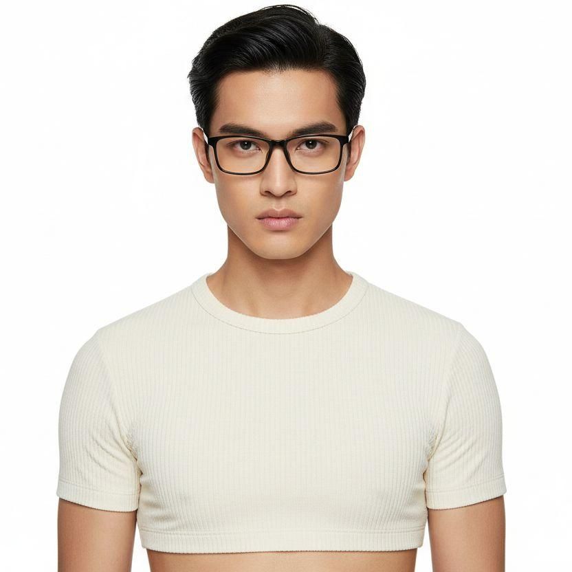 Rectangular Black TR90 Glasses #BS1924-0253