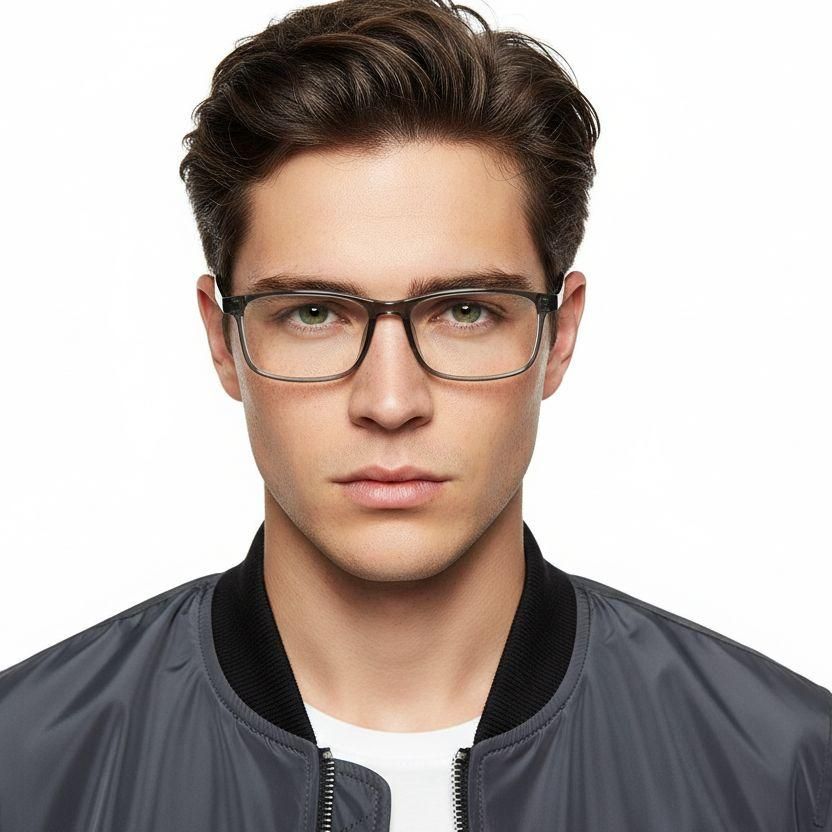 Rechteckige grüne TR90-Brille #BS1924-0255