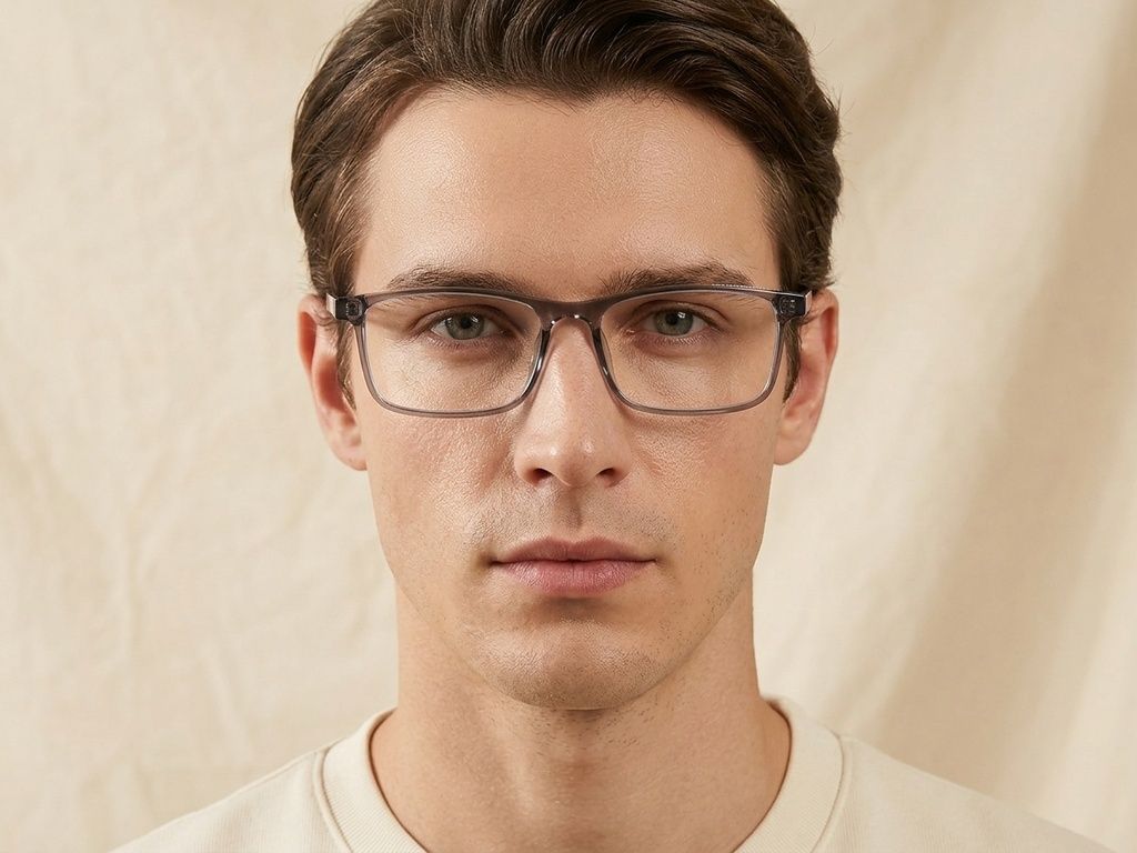 Rectangular Gray TR90 Glasses #BS1924-0256