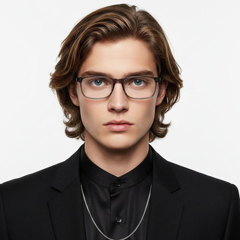 Rectangular Gray TR90 Glasses #BS1924-0256