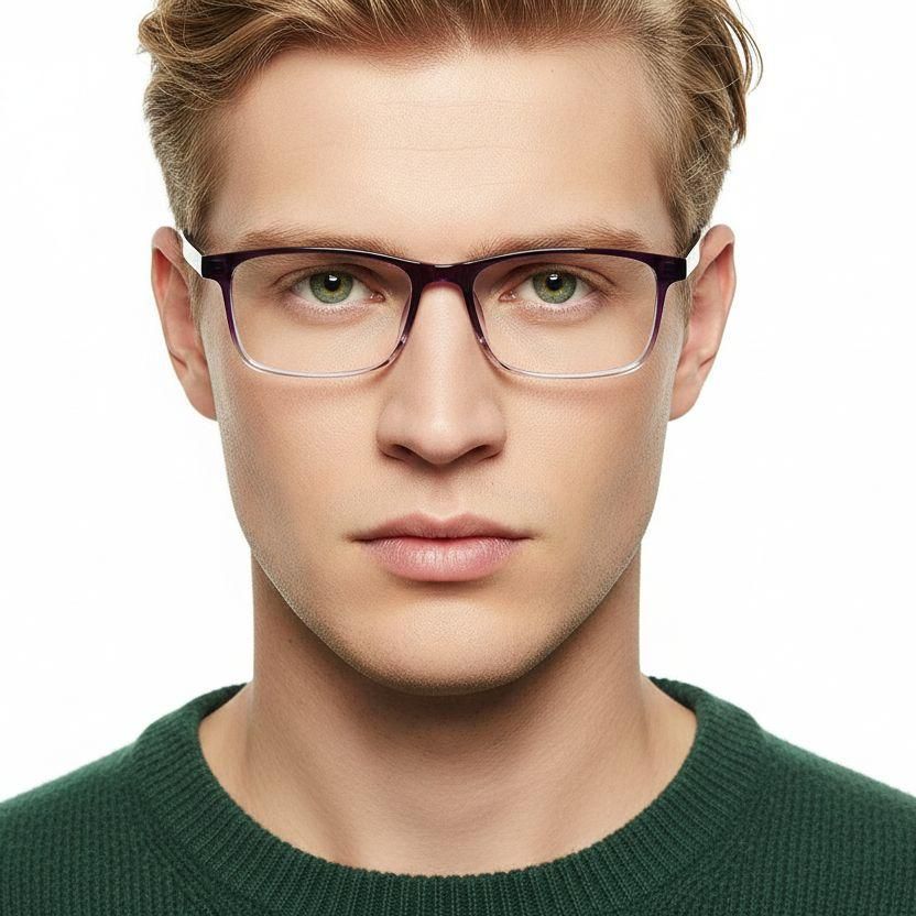 Gafas rectangulares TR90 moradas #BS1924-0258