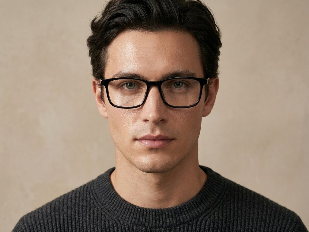 Rectangular Black TR90 Glasses #BS1924-0264