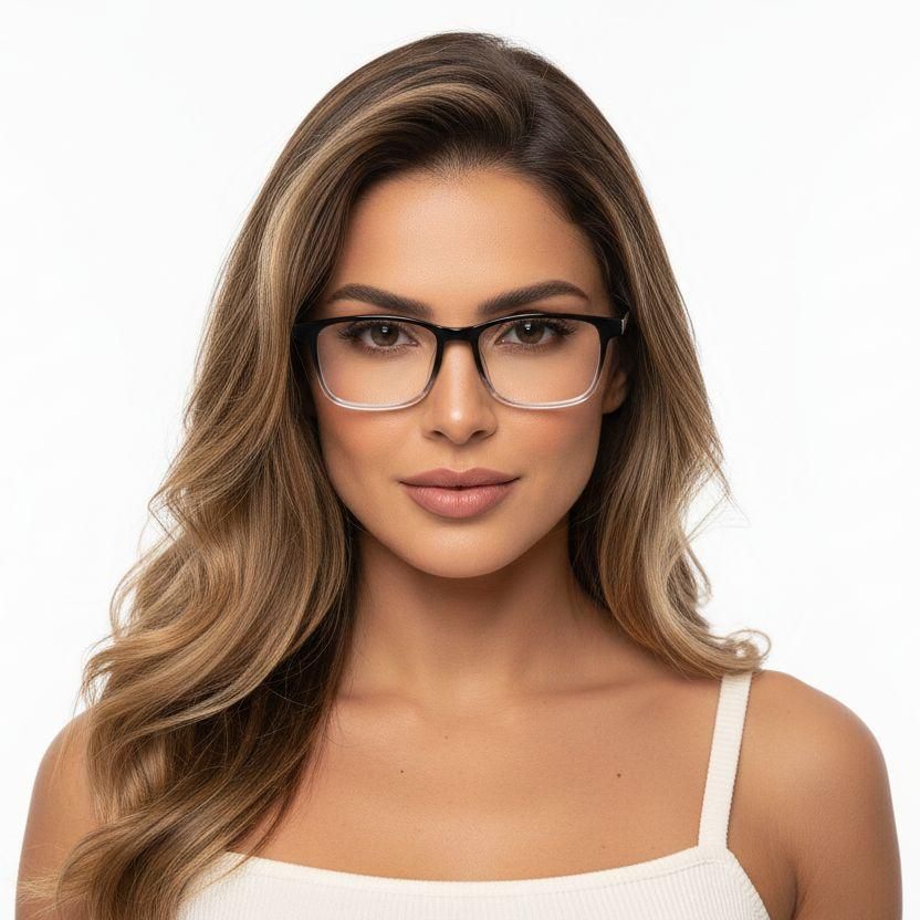 Rectangular Black TR90 Glasses #BS1924-0266